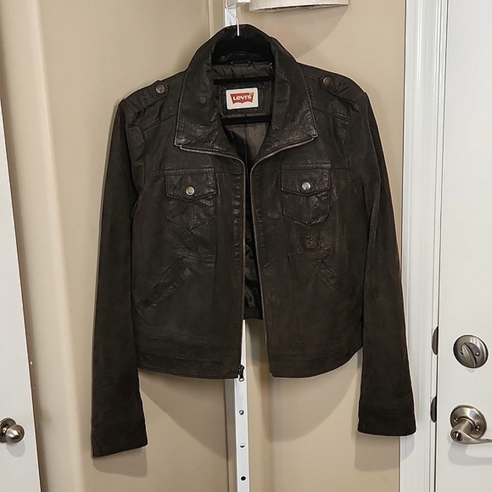 LEVIS Suede Zip-Up Jacket, brown XL